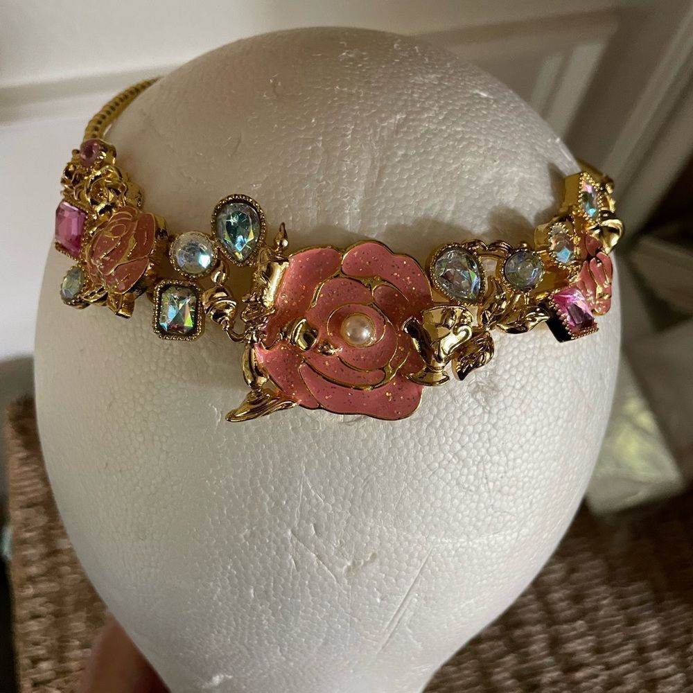 Disney Belle Gold Jeweled Kids Necklace